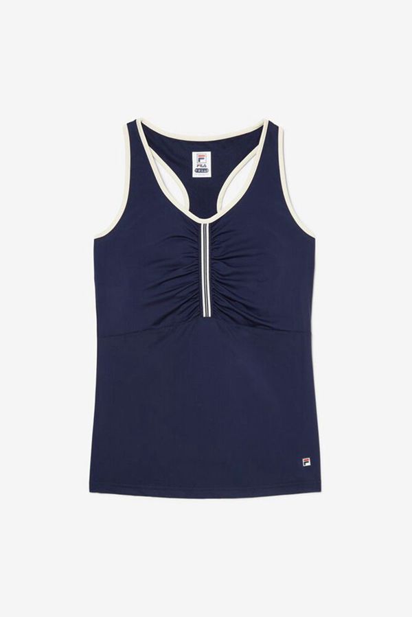 Tops De Alças Fila Mulher Azul Marinho - Fila Heritage Racerback Tennis Outlet Portugal,ECKX-58149